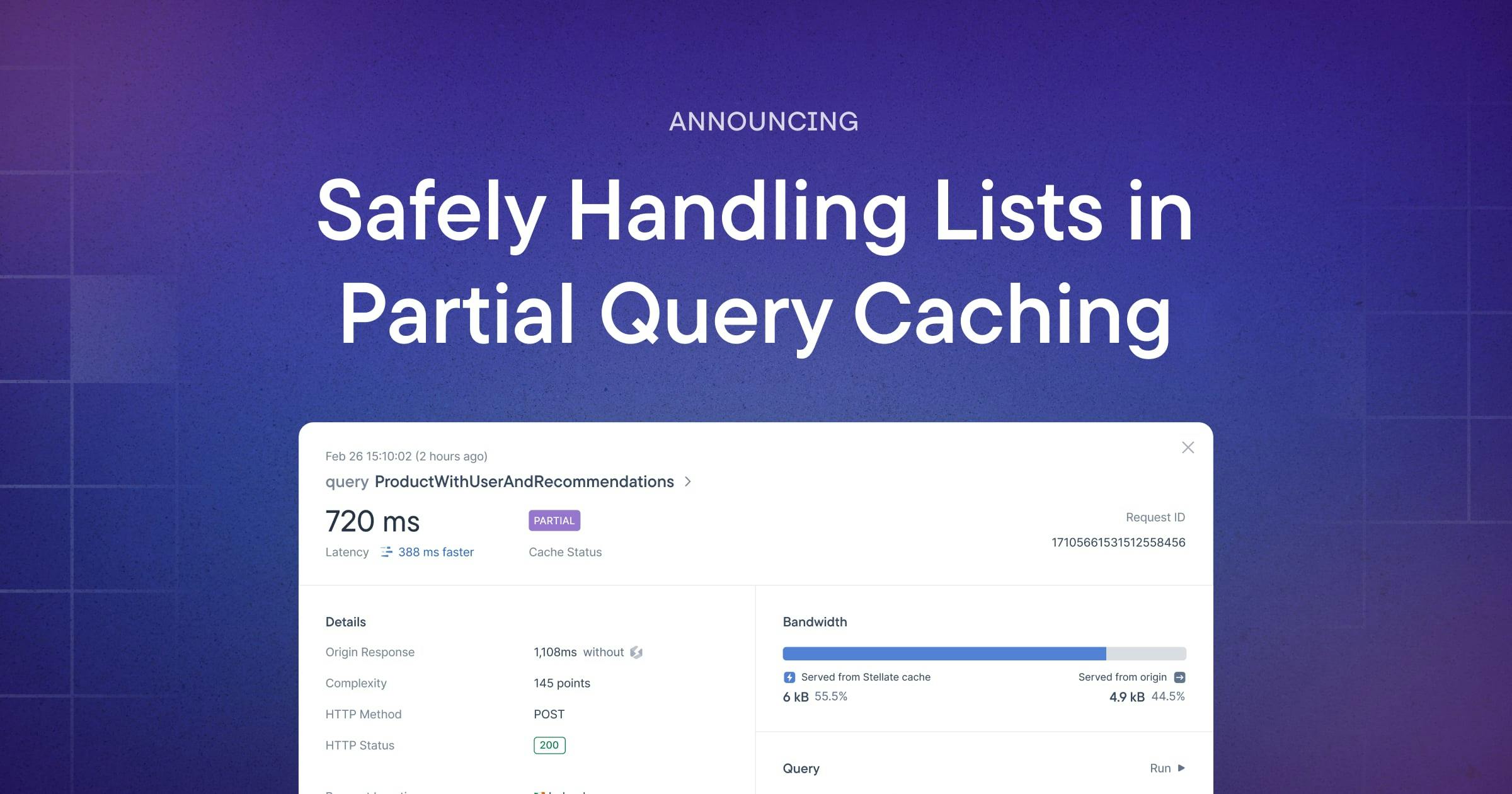 Safely Handling Lists in Partial Query Caching