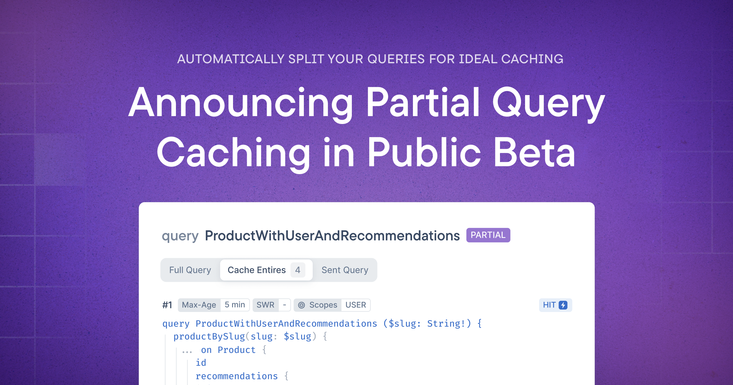 Partial Query Caching is now in Public Beta